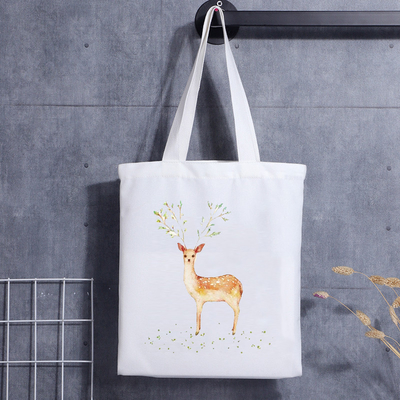 Douane Gedrukt het Winkelen van het Beeldverhaaldames van de Kerstmisgift Katoenen van het CanvasBoodschappentassen Embleem