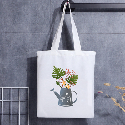 Dames Schouder Winkelen Katoen Canvas Tote Tas Op maat Gedrukt Logo