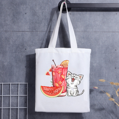 De Giftzak Cat Face Blank Shoulder Canvas Tote Bag With Logo Handbag van de douanehond