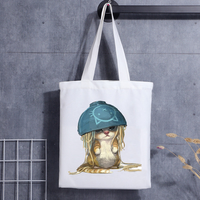 De Giftzak Cat Face Blank Shoulder Canvas Tote Bag With Logo Handbag van de douanehond