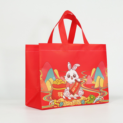 Logo Printed Rabbit Year Gift-Zak niet Geweven het Winkelen Biologisch afbreekbare Zakkendouane