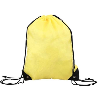 Polypropyleen 32*42cm Geweven Zak Gele 80Gsm van Drawstring de niet voor het Winkelen