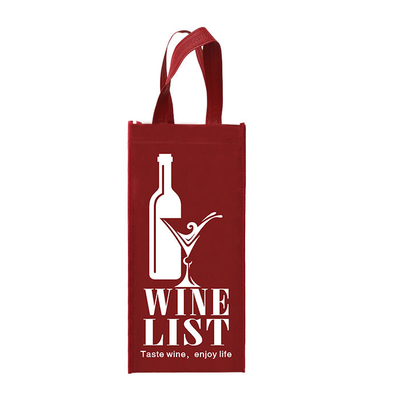 Tote Reusable Double Bottles Non het Geweven Wijnzakken 85gsm Gelamineerd Vouwen