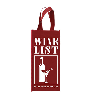 Tote Reusable Double Bottles Non het Geweven Wijnzakken 85gsm Gelamineerd Vouwen