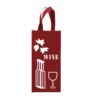 Tote Reusable Double Bottles Non het Geweven Wijnzakken 85gsm Gelamineerd Vouwen