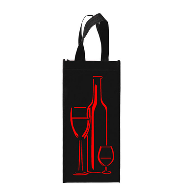 Tote Reusable Double Bottles Non het Geweven Wijnzakken 85gsm Gelamineerd Vouwen